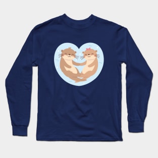 Cute Otters In Love Long Sleeve T-Shirt